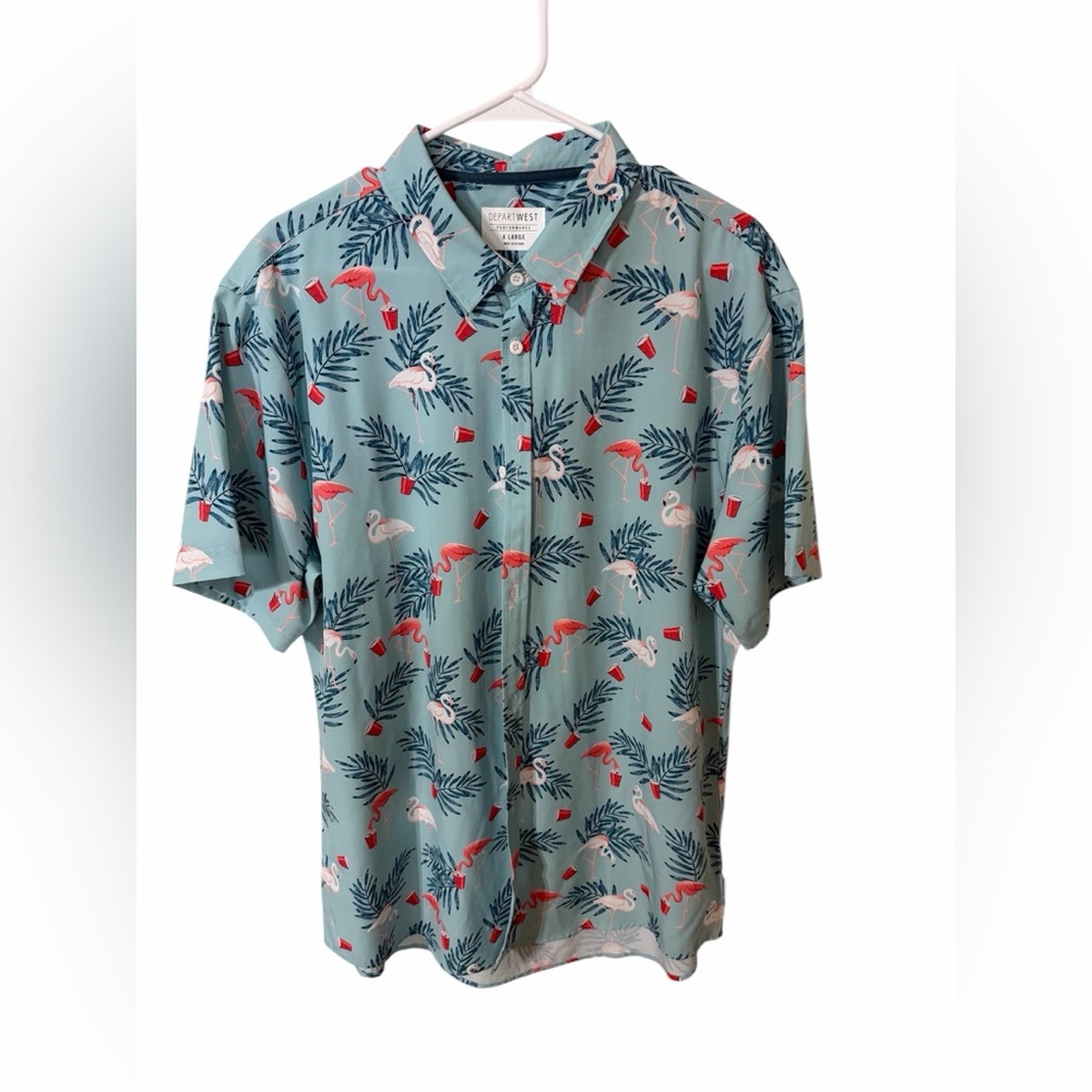 Tropical Flamingo Print Men's Shirt